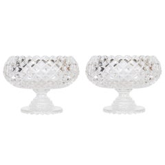 Pair of Cut Crystal Compotes