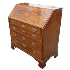George III Inlaid Mahogany Bureau