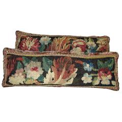 Antique Flemish Tapestry Pillows, circa 17th Century