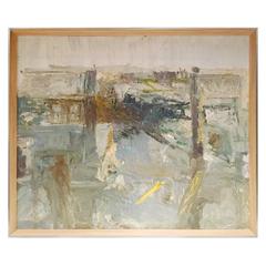 Mid-Century Abstract Oil Painting by Stanley Lewis