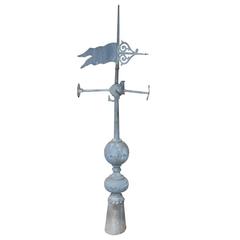 Antique 19th Century French Zinc Rooftop Weathervane Finial