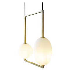 Miro 2 Single Matte Black Square With  Handblown Sandblasted Glass