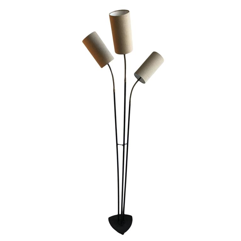 Danish Mid Century Floorlamp Three Headed Gooseneck At 1stdibs Danish Mid Century Floorlamp Three Headed Gooseneck For