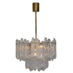 Stunning Chandelier Ice glass Kinkeldey, 30 Glasses 1965 10