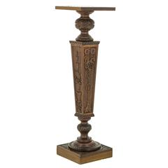 Antique Scottish Victorian Carved Mahogany Plant Stand, Pedestal Stand 1
