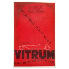 French Art Deco Period Car Wax Poster by Vidal, circa 1930