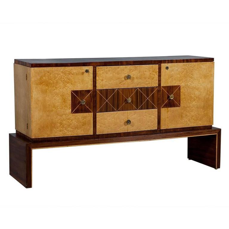 Art Deco Style Birds Eye and Rosewood Buffet For Sale at 1stdibs