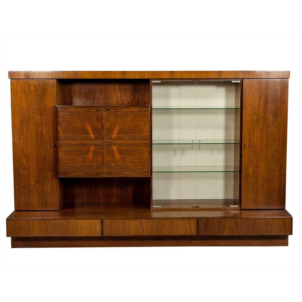 French, Mid-Century Modern Rosewood Wall Unit