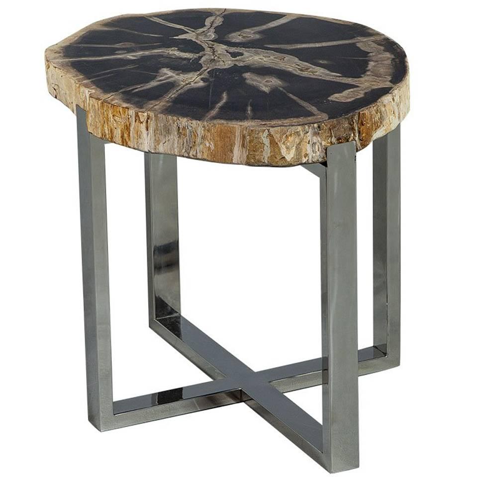 Petrified Wood Accent Table