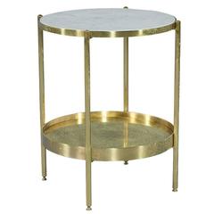 Marble Top Brass Side Table