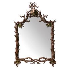 Antique Carved Wood Mirror