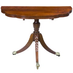 Antique Classical Mahogany Triple Elliptic Trick Leg Table, Duncan Phyfe, NY 1810