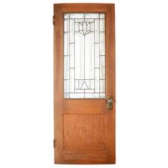 Oak Door with Beveled Glass, circa 1910