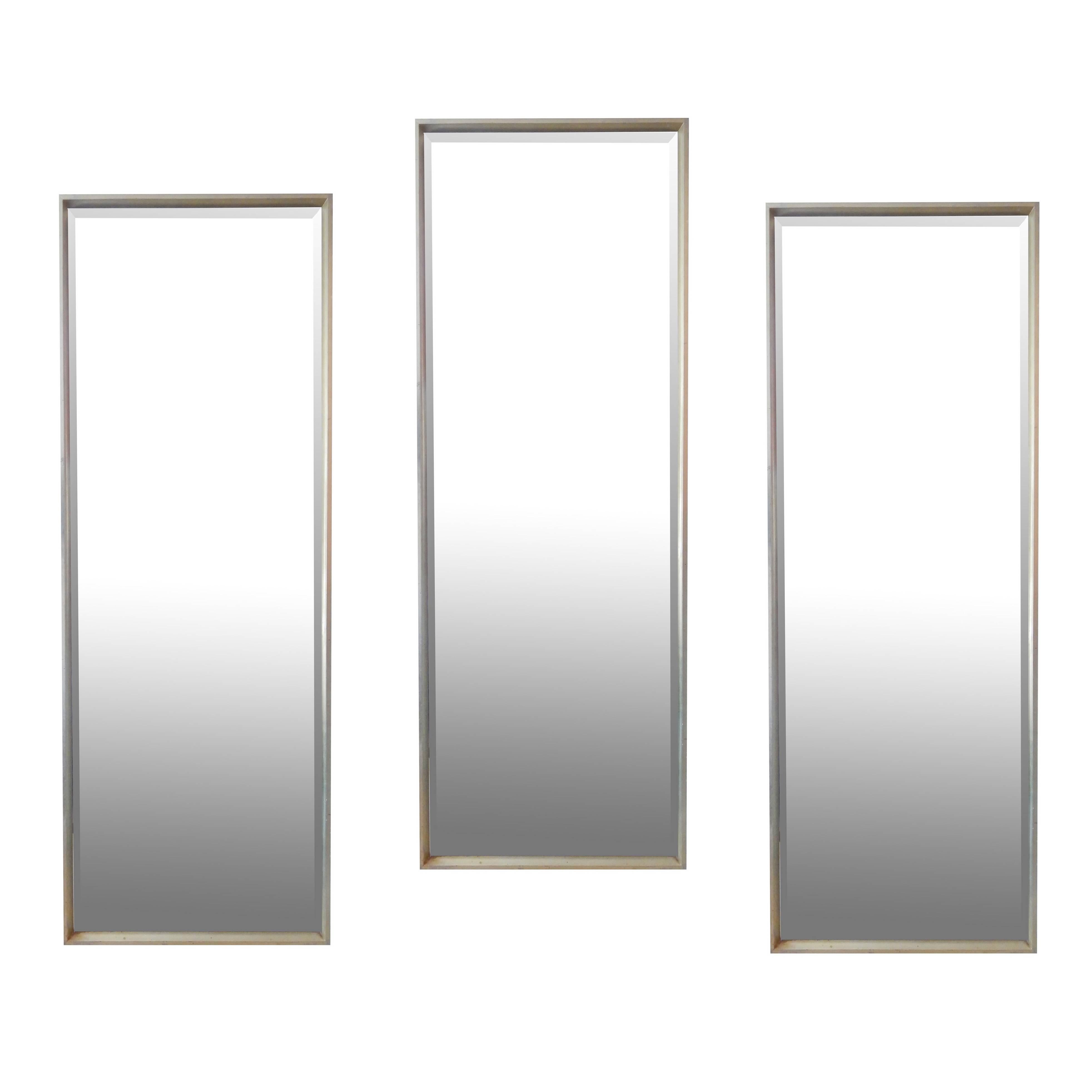 Three Silver Leafed Tommi Parzinger Mirrors For Sale