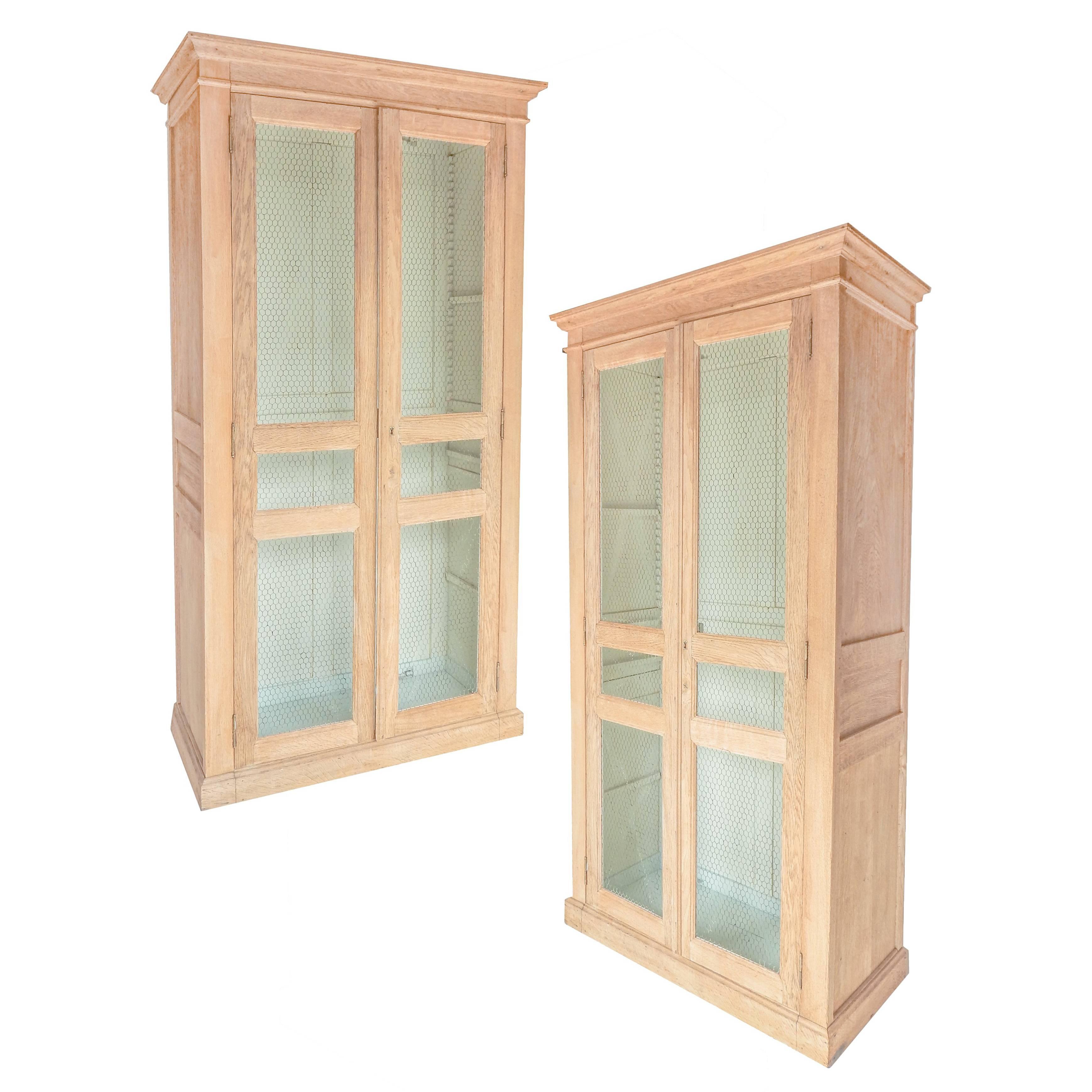 Pair of Early French Oak Armoires For Sale at 1stDibs