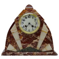 French Art Deco Marble Mantel Clock, 1920 3