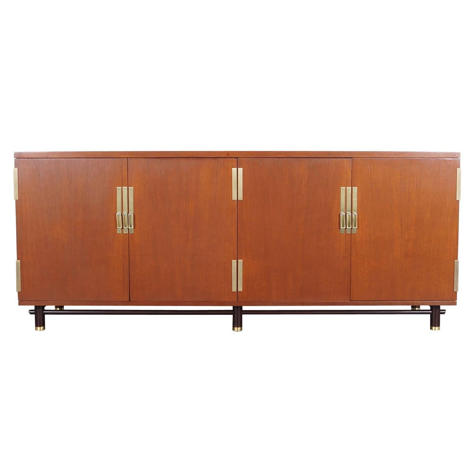 Mid-Century Teak Credenza by Michael Taylor for Baker
