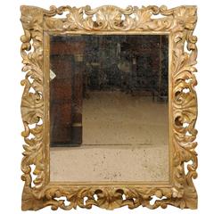 Rococo Style Italian Gilt-Wood Mirror, 19th Century