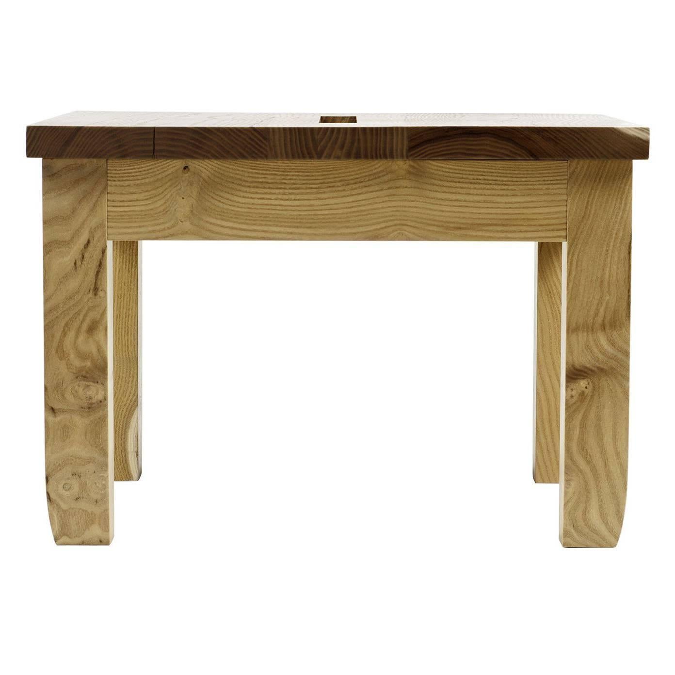 Contemporary Hardwood Mulberry Low Prayer Stool Made in Brooklyn in Stock For Sale