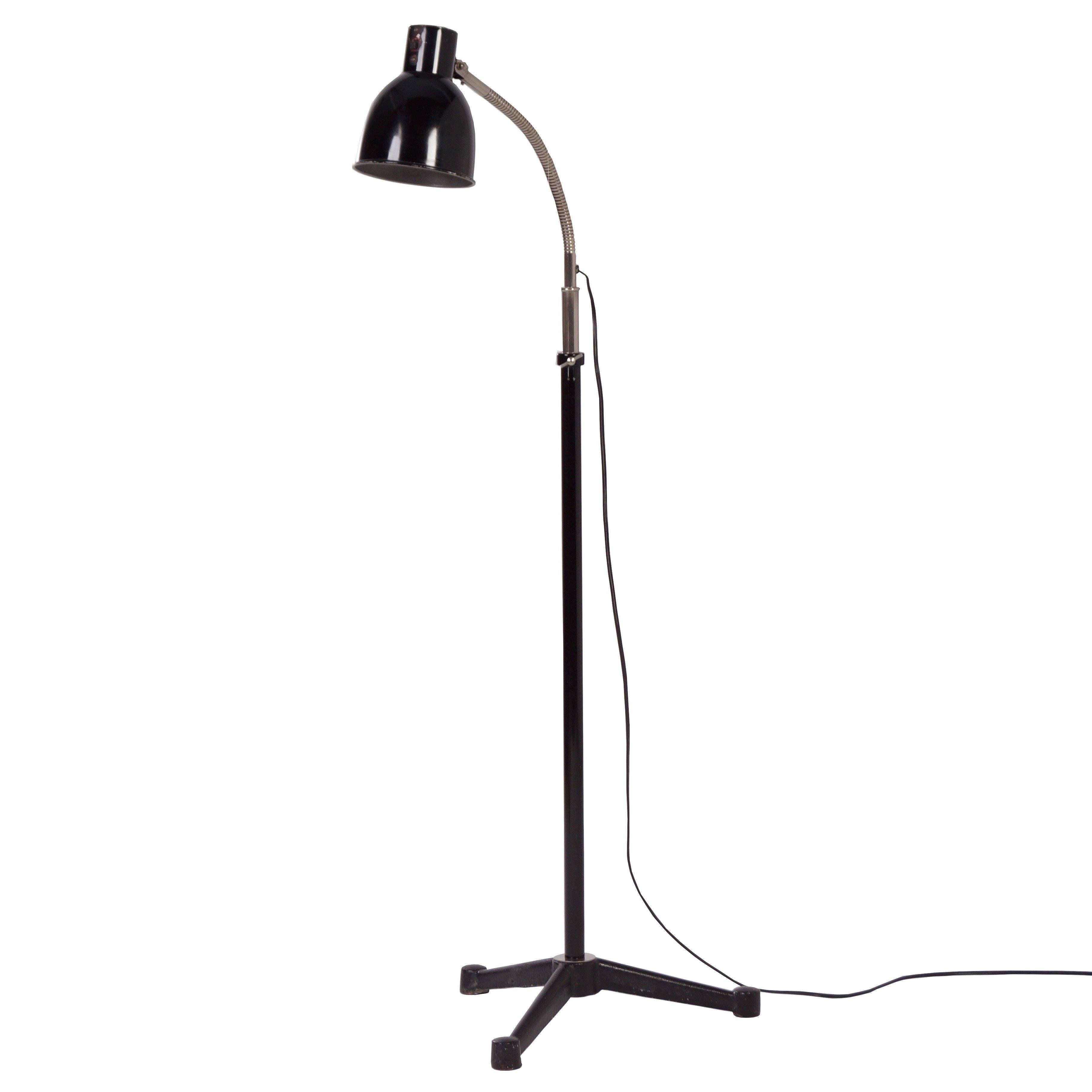 Industrial Hala Floor Lamp by H. Busquet, circa 1950 For Sale