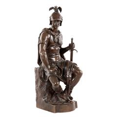French Bronze Model of a Roman Soldier Entitled “Le Courage Militaire”