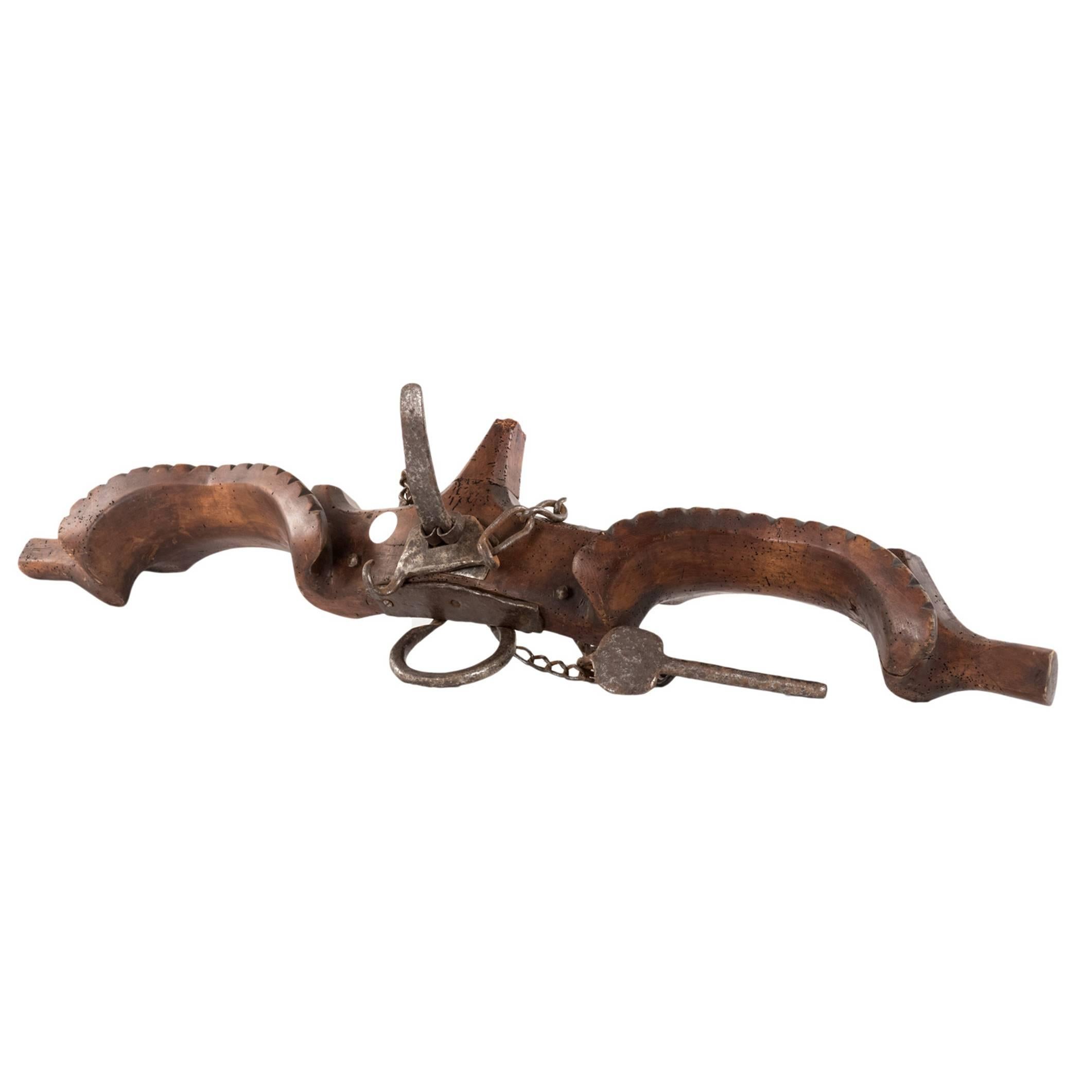 French Carved Walnut Double Cattle Yoke