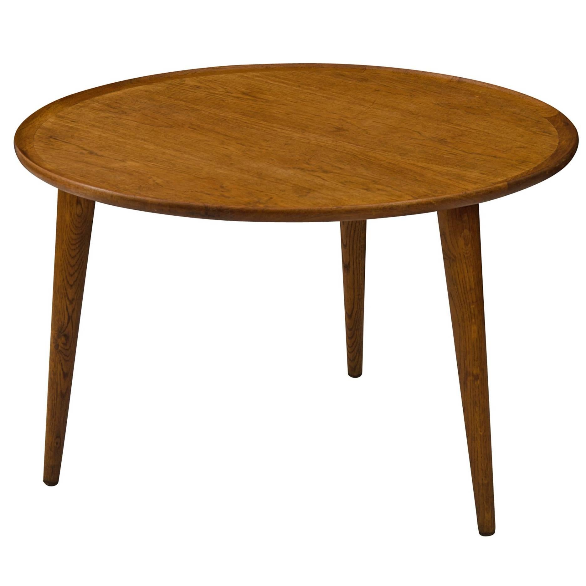 Danish Modern Round Walnut Coffee Table, circa 1960s