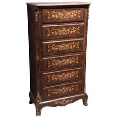 Louis XV Style French Marquetry Inlaid Secrétaire à Abattant 4