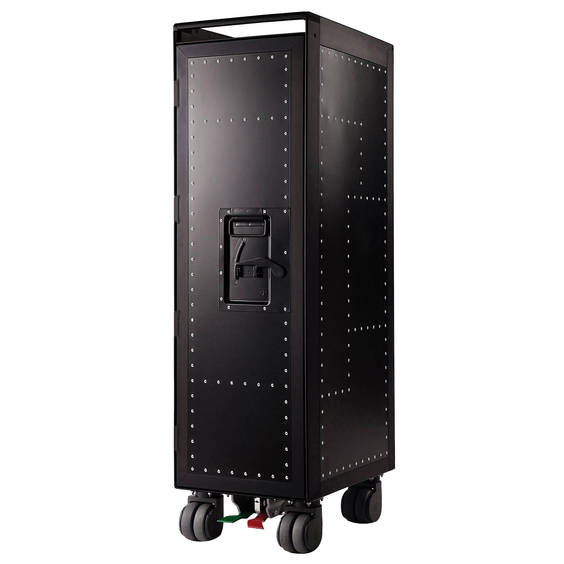 Black Rivet Aircraft Bar Trolley For Sale