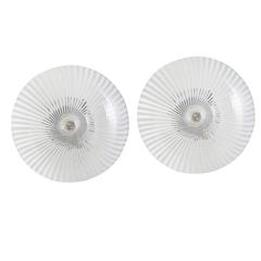 Pair of Glass Wall or Ceiling Lights by Venini