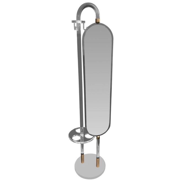 Italian Lucite Mirror, Umbrella Valet Stand For Sale at 1stDibs valet stand with mirror, stand