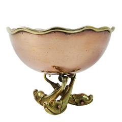 Vintage Neptune Bowl of Copper, Bronze and Silver Los Castillo Mexico, Taxco, circa 1950