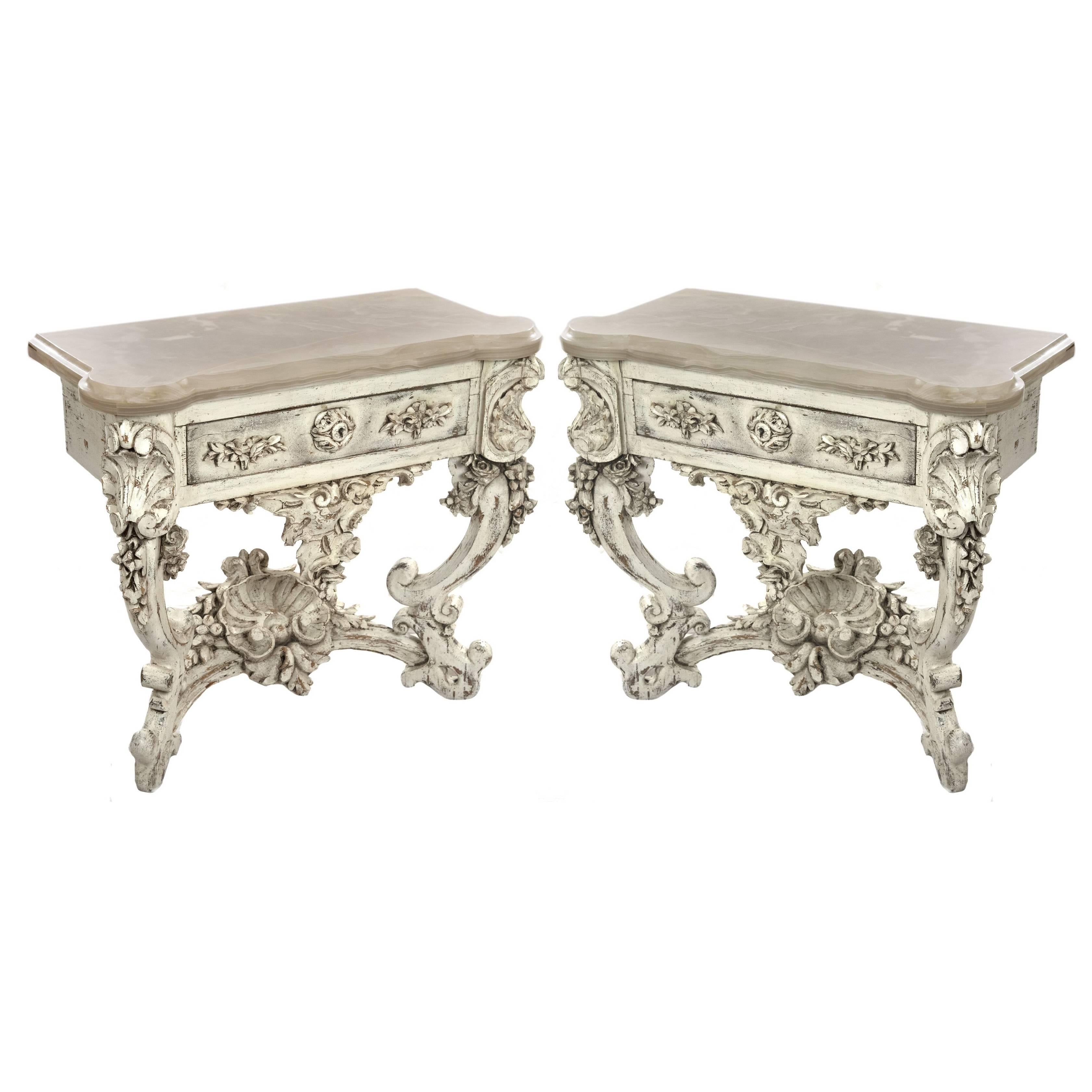 Pair of Rococo End Tables of Louis XV Style