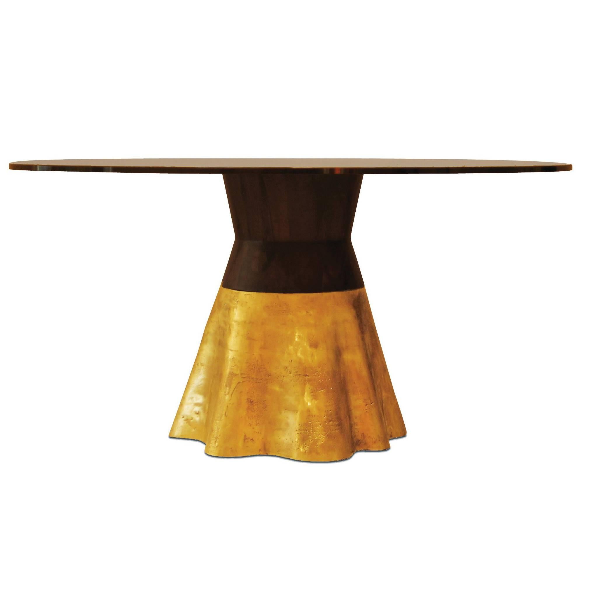Table de salle à manger ronde du 21e siècle en bronze moulé de Costantini, Tavola 9