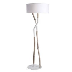 Driftwood Floor Lamp in Black or White Lacquered Steel
