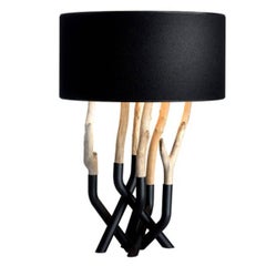 Driftwood Table Lamp in Black or White Lacquered Steel