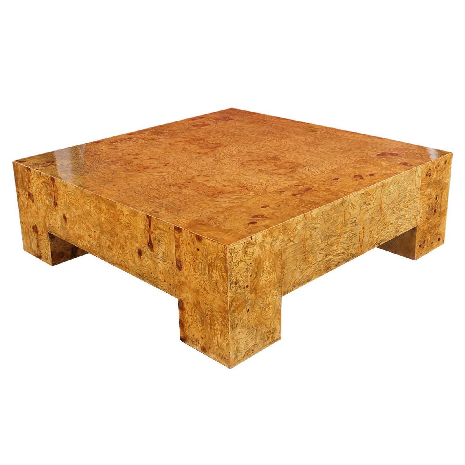 Vintage Burl Wood Coffee Table by Milo Baughman