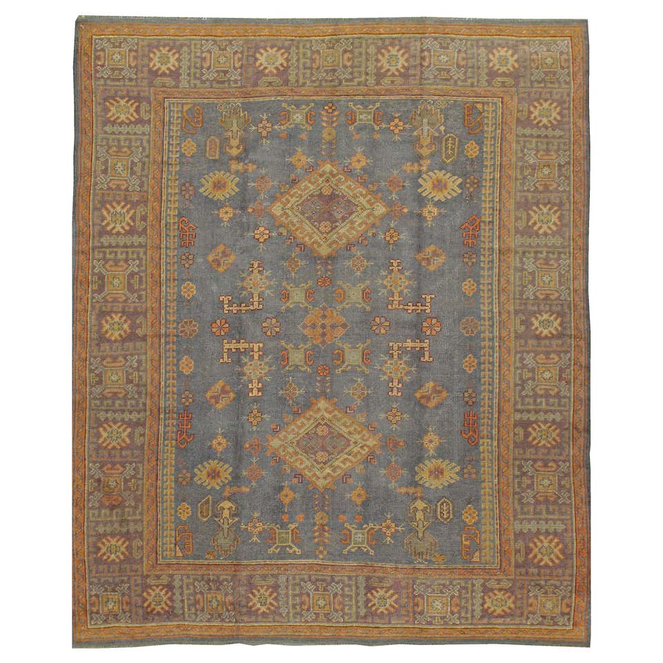 Vintage Turkish Oushak Area Rug with Luxe Medieval and Jacobean Style ...