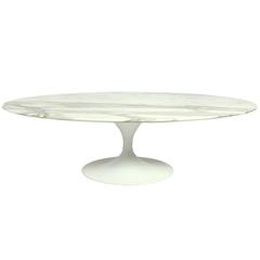 Oval Marble-Top Tulip Coffee Table by Eero Saarinen for Knoll