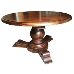 French Mahogany Round Pedestal Table, France 8