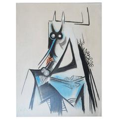 Rare Wilfredo Lam Cuban Surrealims Signed Lithograph