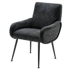 Black Roma Chair with Black Velvet