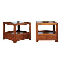Beautiful Restored Pair of Walnut End Tables by Michael Taylor for Baker 8