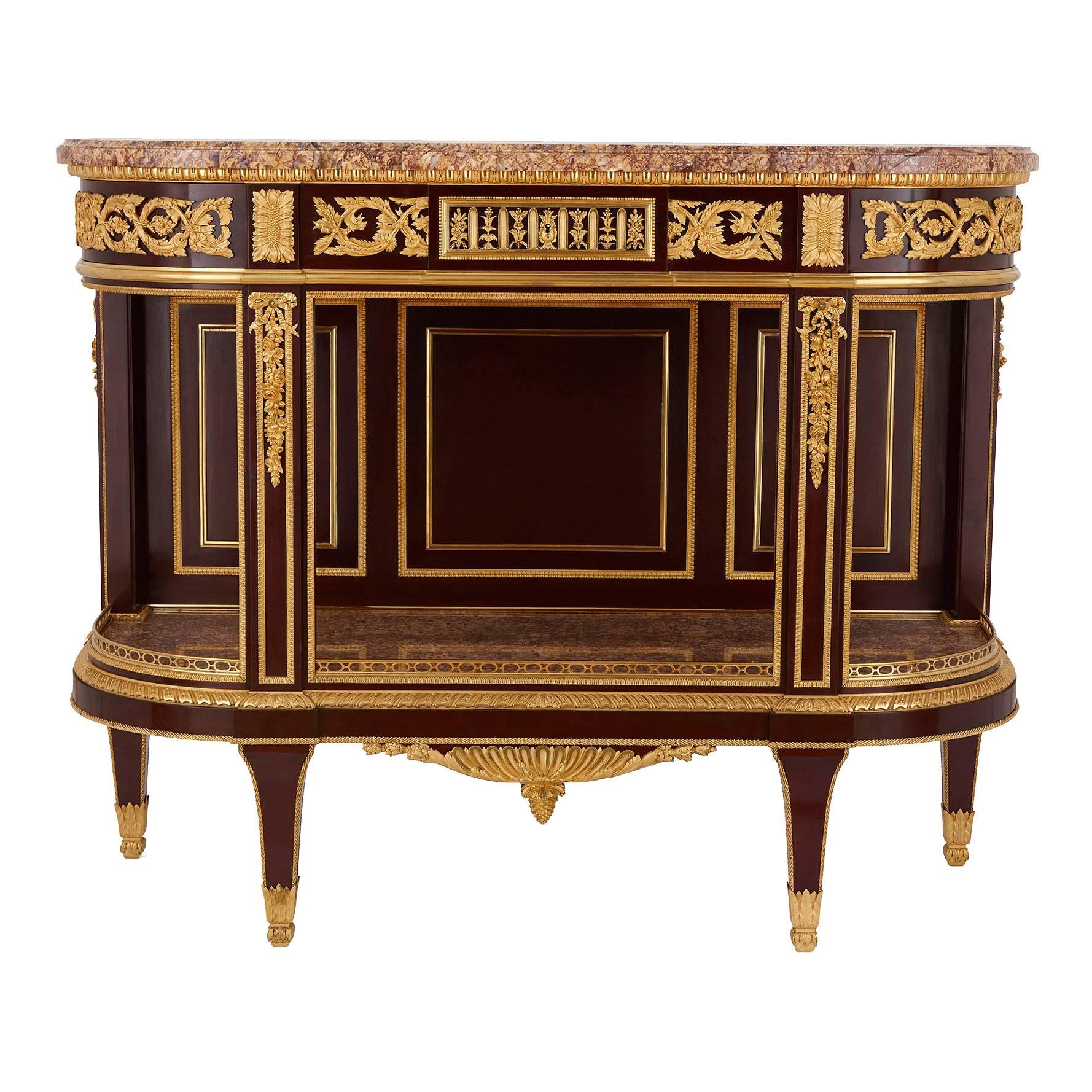 Neoclassical Style Desserte Console Table by Henry Dasson