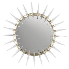 Solis Brass and Acrylic Round Modern Mirror