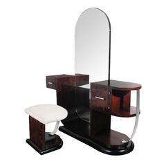 Vintage Streamline Art Deco Dressing Table, France, circa 1930