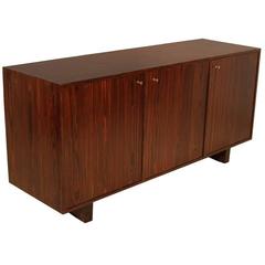 Vintage Mid-Century Brazilian Rosewood Credenza with Brass Pulls