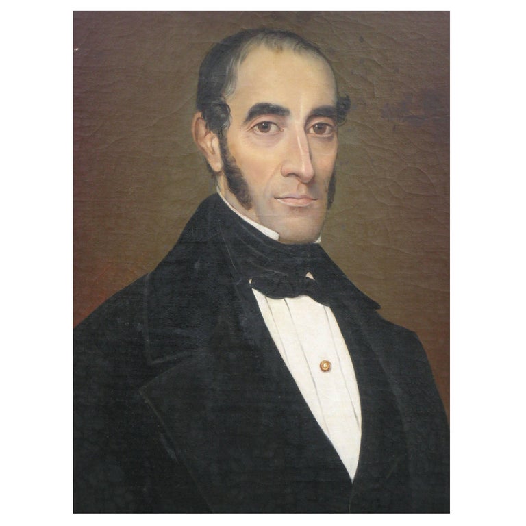 19th Century American Oil Painting of a Gentleman For Sale at 1stDibs