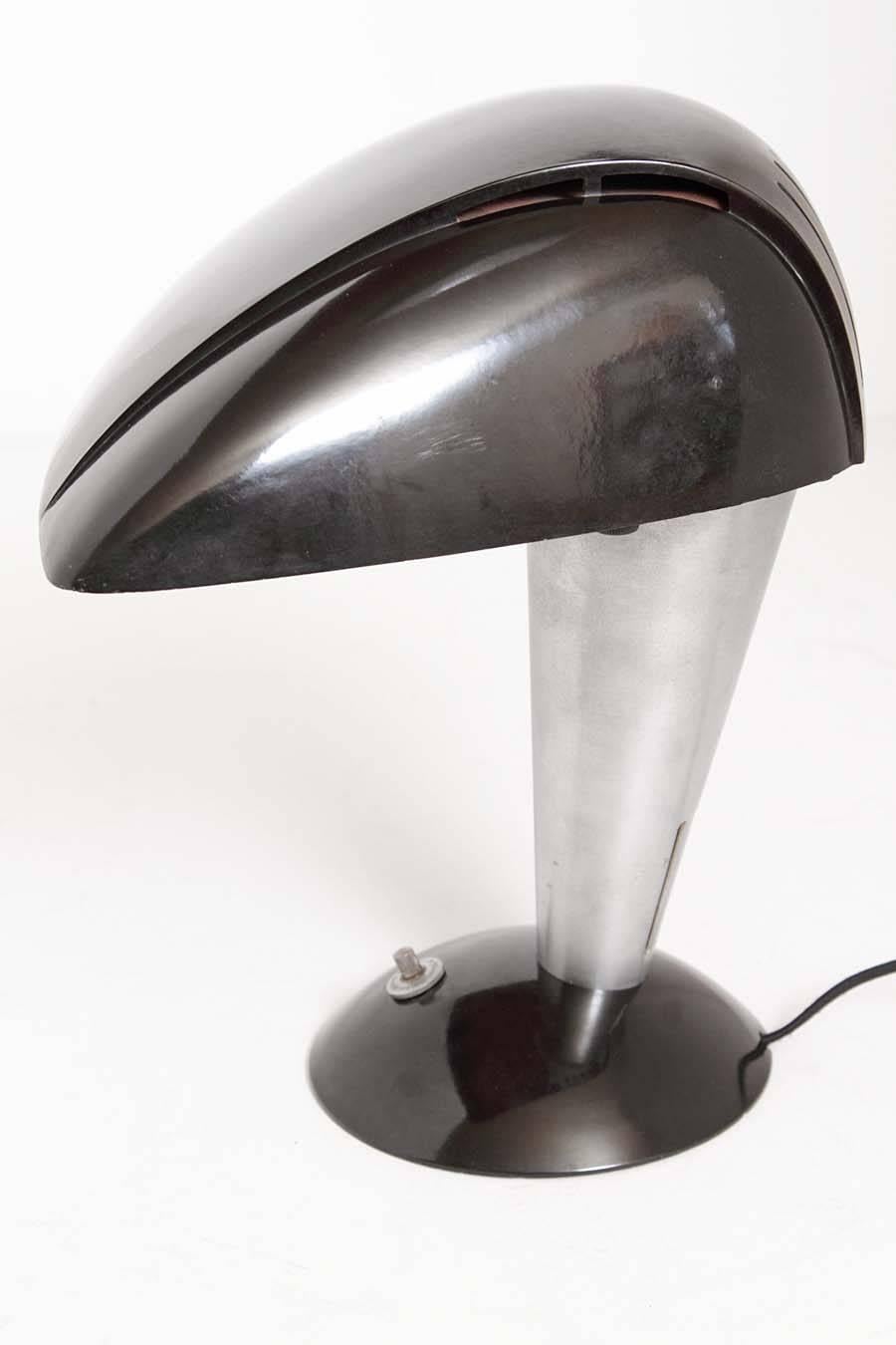 American Iconic machine age Teague Polaroid desk lamp  # 114 in rare black