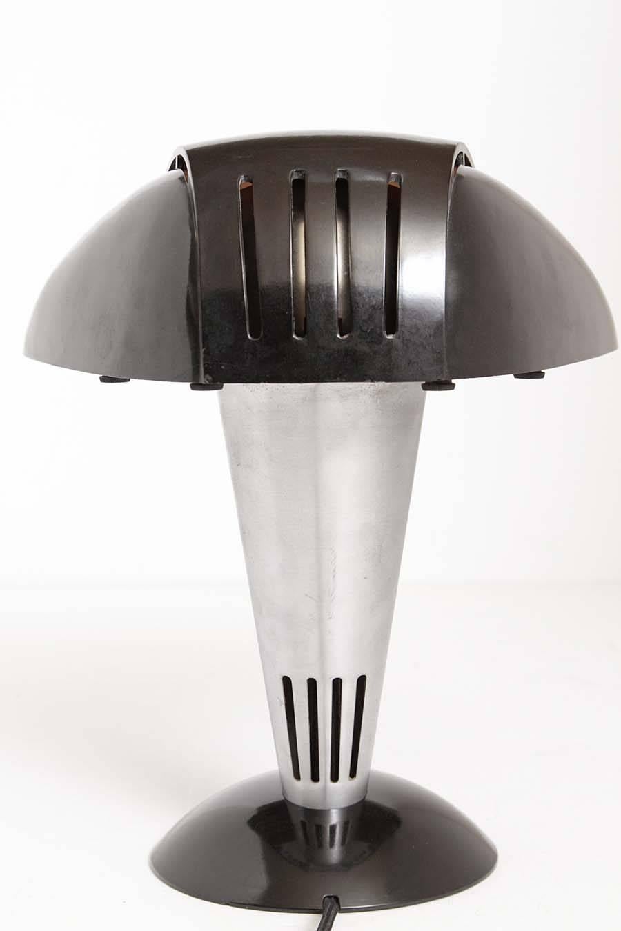 Art Deco Iconic machine age Teague Polaroid desk lamp  # 114 in rare black